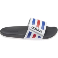 Adidas Adilette Comfort Adjustable Men's Sandals - White/Blue/Red